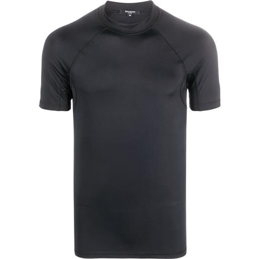 Balmain t-shirt a collo alto con stampa - nero