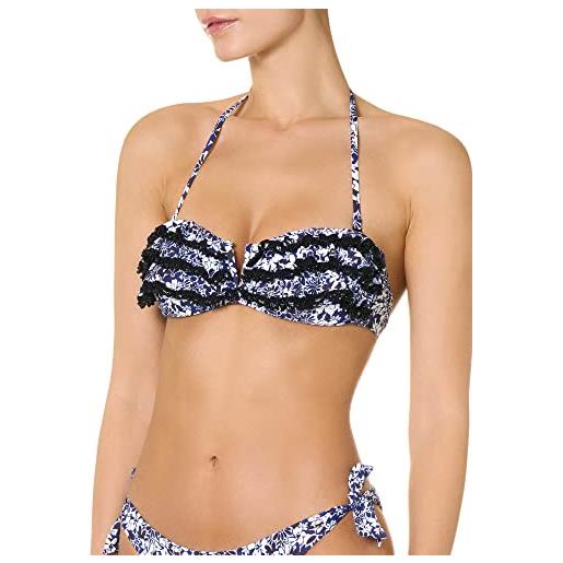 Goldenpoint bikini donna costume reggiseno fascia taglio a v riviera, colore blu, taglia 4