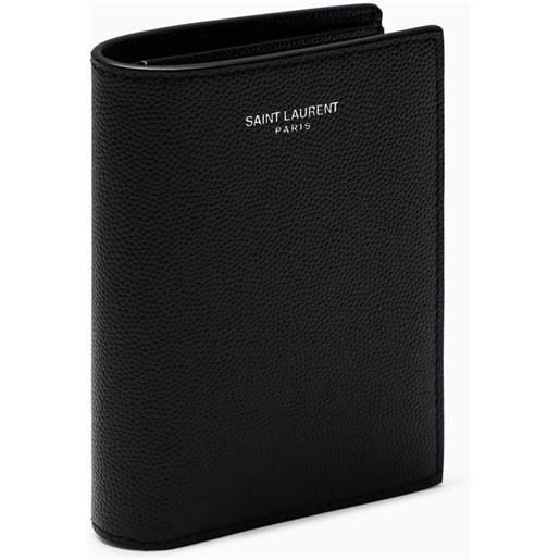 Saint Laurent portafoglio bi-fold verticale nero