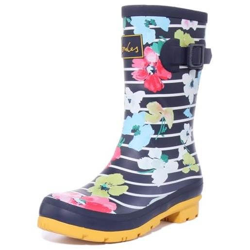 Joules molly welly, stivali donna, navy blue stripe floral, 36 eu