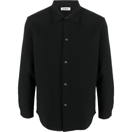 SANDRO giacca-camicia con colletto classico - nero