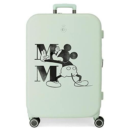 Disney valigia media Disney mickey happiness verde 48x70x28 cm abs rigido chiusura tsa integrata 79l 4,32 kg 4 doppie ruote