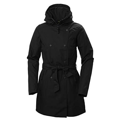 Helly Hansen women's welsey ii insulated waterproof trench coat, black, large