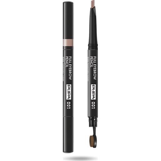 Pupa full eyebrown pencil matita sopracciglia 003 - matita effetto riempitivo - nuance dark brown