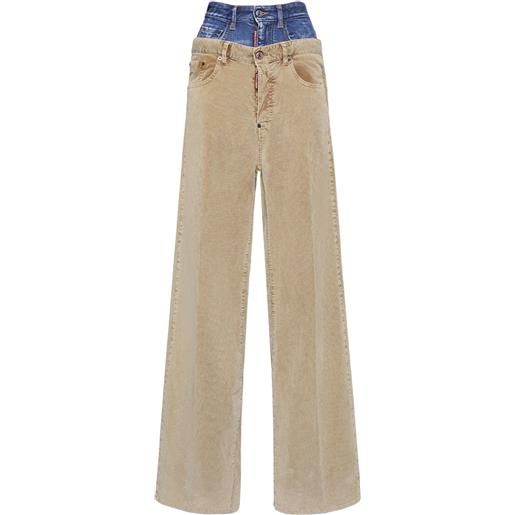 DSQUARED2 pantaloni larghi twin pack in millerighe