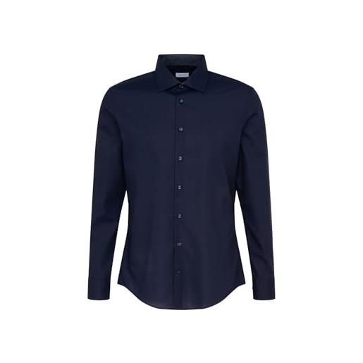 Seidensticker herren business hemd shaped fit camicia formale, blu (dunkelblau 19), 39 uomo