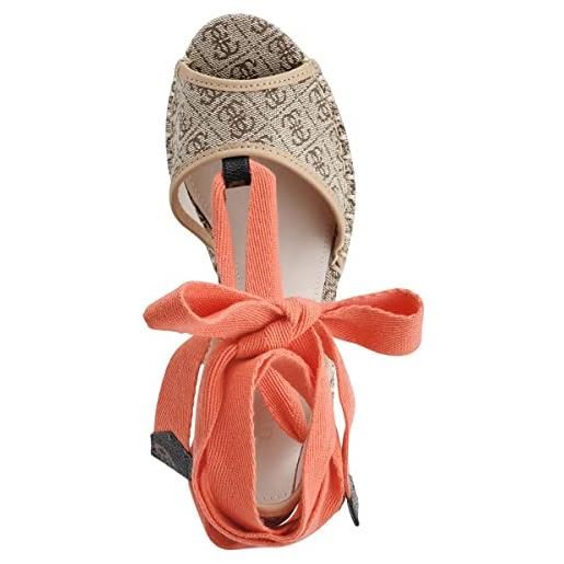 Guess halona, sandali con zeppa donna, colore: arancione, 37.5 eu