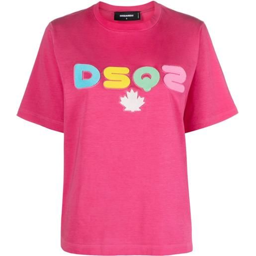 Dsquared2 t-shirt con stampa dsq2 - rosa