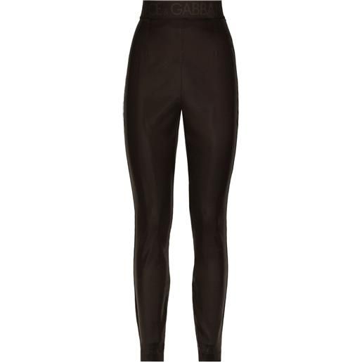 Dolce & Gabbana leggings con logo - marrone