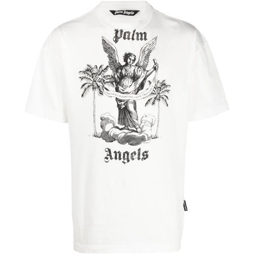 Palm Angels t-shirt university con stampa - bianco