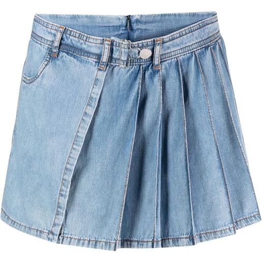 MOSCHINO JEANS shorts denim con pieghe - blu