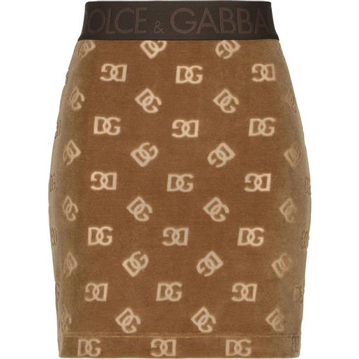 Dolce & Gabbana minigonna con effetto monogramma jacquard - marrone