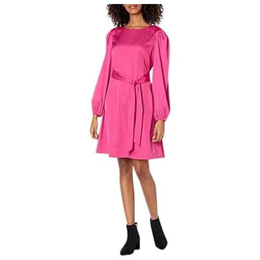 The Drop, vestito da donna, elasticizzato in seta con cintura, rosa acceso, di @shopdandy, xs
