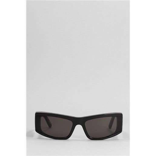Balenciaga occhiali edgy rectangle in acetato nero