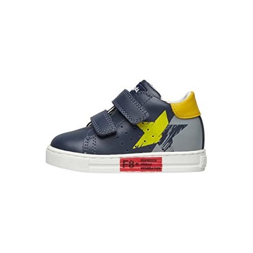 Falcotto edige vl-sneakers in pelle con patch stella blu 18