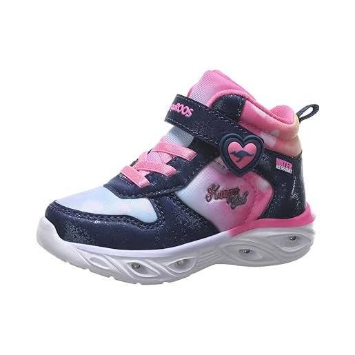 KangaROOS k-sl glim ev, scarpe da ginnastica bambina, dk navy daisy pink, 32 eu