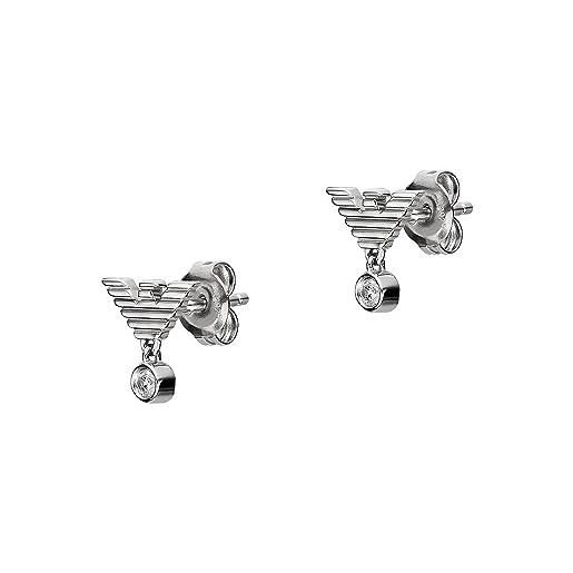 Emporio Armani orecchini da donna, orecchini pendenti in argento sterling, argento (silver)