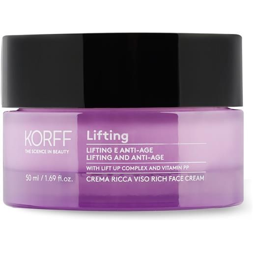 KORFF BEAUTY korff lifting crema ricca viso anti age 50ml - riduci le rughe e ringiovanisci la tua pelle