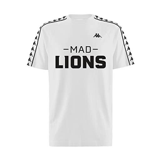 Kappa coen leoni matti, t-shirt unisex-adulto, bianco, s