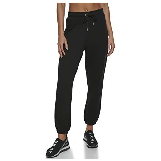 DKNY dp2p3114-blk-large pantaloni da tuta, nero/argento, l donna