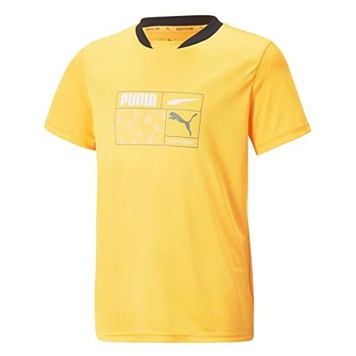 PUMA active sports poly graphic tee b, maglietta bambini e ragazzi, flusso solare, 128