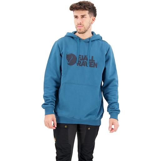 Fjällräven logo hoodie blu s uomo