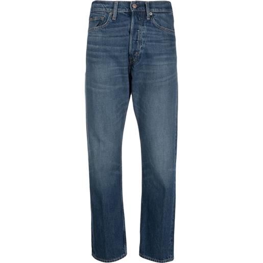Polo Ralph Lauren jeans crop a vita alta 3x1 rigid - blu