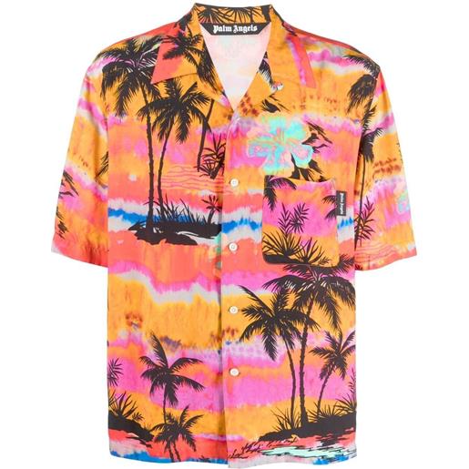 Palm Angels camicia con stampa palm tree - rosa