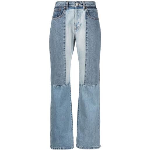 Victoria Beckham jeans dritti con design patchwork - blu