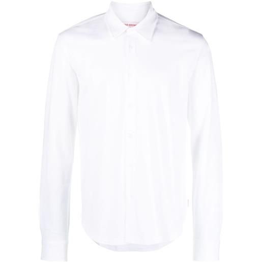 Orlebar Brown camicia giles piqué - bianco