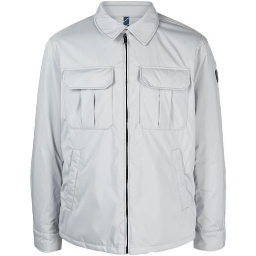 Polo Ralph Lauren giacca-camicia con applicazione logo - grigio