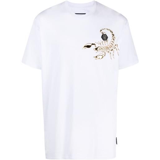 Philipp Plein t-shirt ss scorpion girocollo - bianco