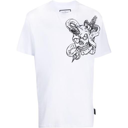 Philipp Plein t-shirt ss snake girocollo - bianco