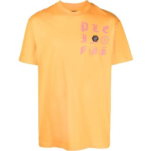 Philipp Plein t-shirt con applicazione - arancione