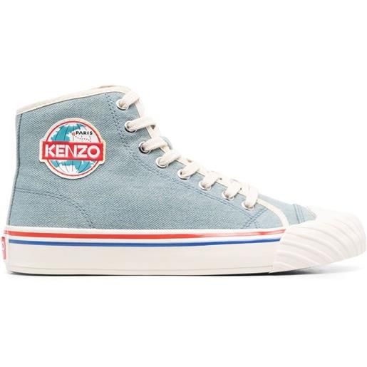 Kenzo sneakers alte con applicazione logo - blu