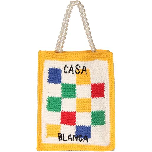 CASABLANCA borsa shopping mini in cotone crochet