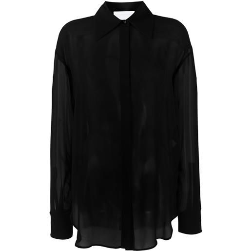 Genny camicia semi trasparente - nero