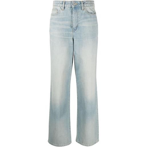 Kenzo jeans svasati con applicazione logo - blu