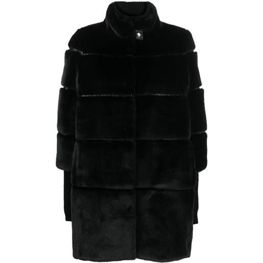 Patrizia Pepe cappotto in finta pelliccia - nero