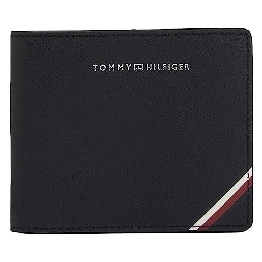 Tommy Hilfiger portafoglio uomo central cc in pelle, multicolore (black), taglia unica