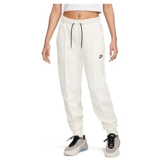 Nike fb8330-110 w nsw tch flc mr jggr pantaloni sportivi donna pale ivory/black taglia s