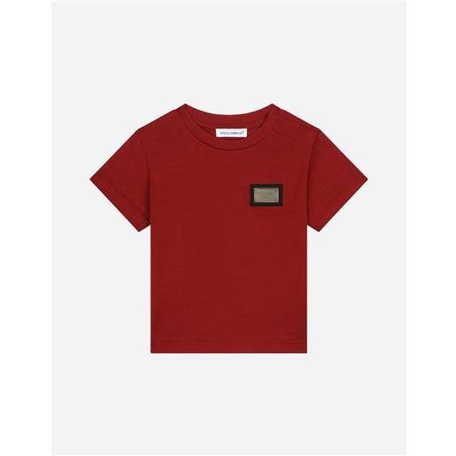 Dolce & Gabbana t-shirt in jersey con placca logata
