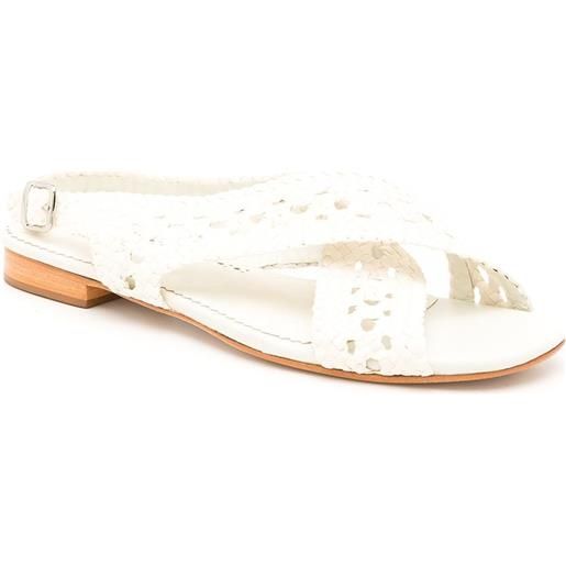 Sarah Chofakian sandali con suola piatta isolde - bianco