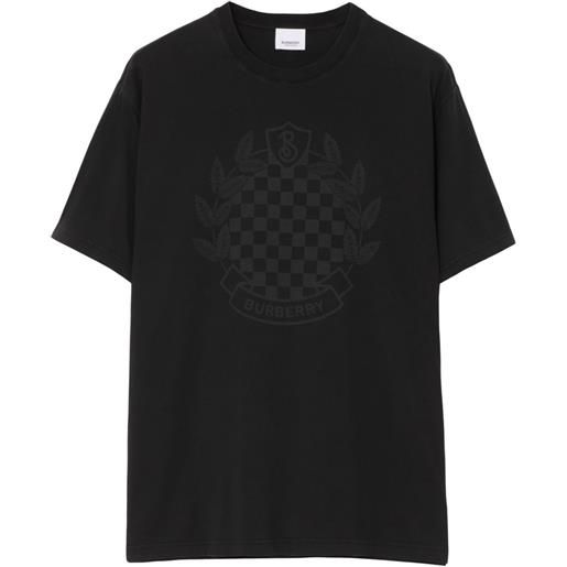 Burberry t-shirt chequered crest - nero