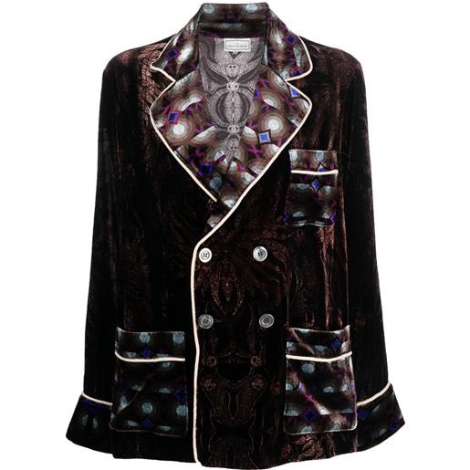 Pierre-Louis Mascia giacca kanpur con effetto velluto - nero
