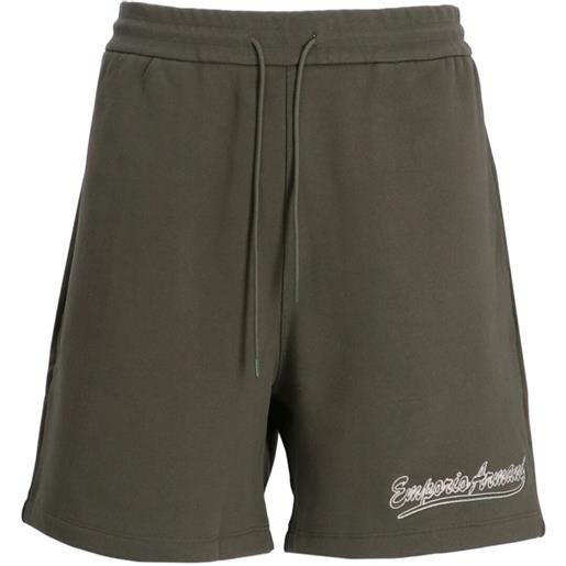 Emporio Armani shorts sportivi con ricamo - verde