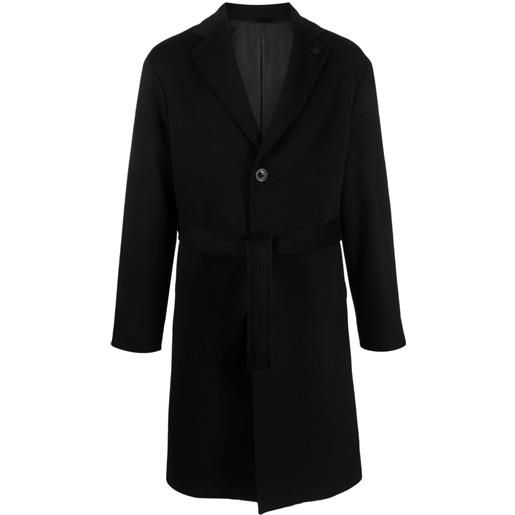 Lardini cappotto monopetto con cintura - nero