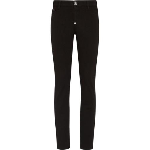 Philipp Plein jeans skinny con applicazione logo - nero