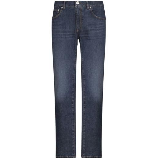 ETRO jeans slim con motivo pegaso - blu