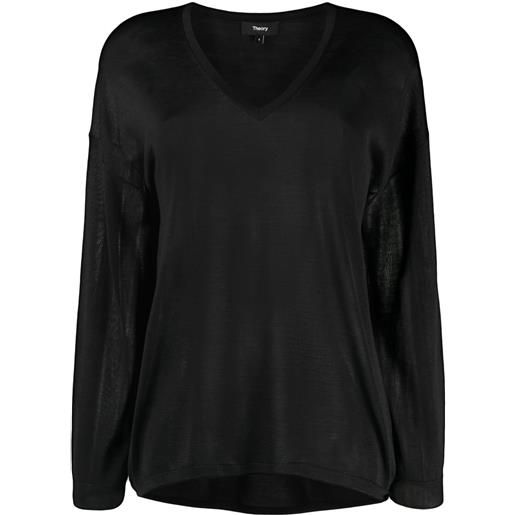 Theory maglione semi trasparente - nero